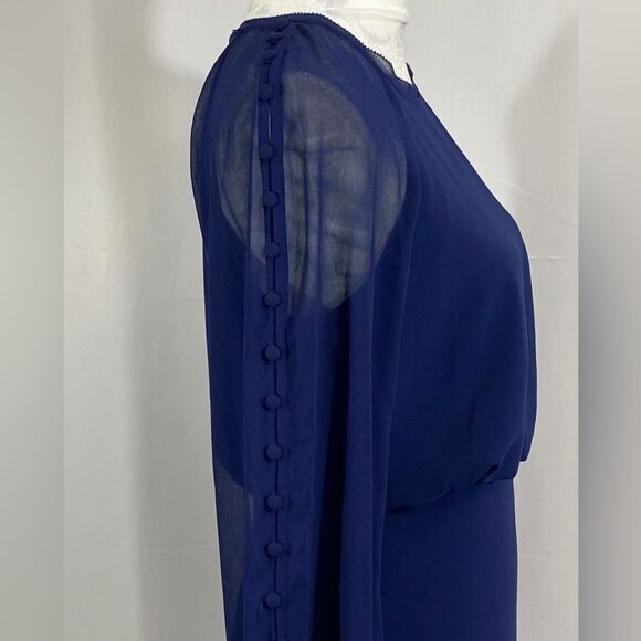 Badgley Mischka Blouson Button-Sleeve Dress size 4 - Picture 11 of 13